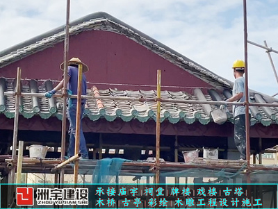 广州水泥彩绘牌楼修建公司 寺庙建筑修建